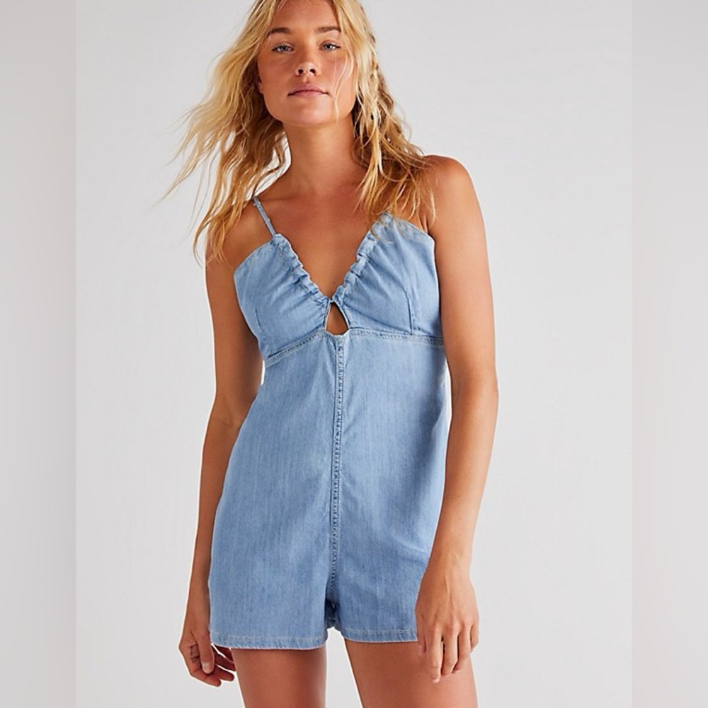 Free People Jean Romper, Size XS